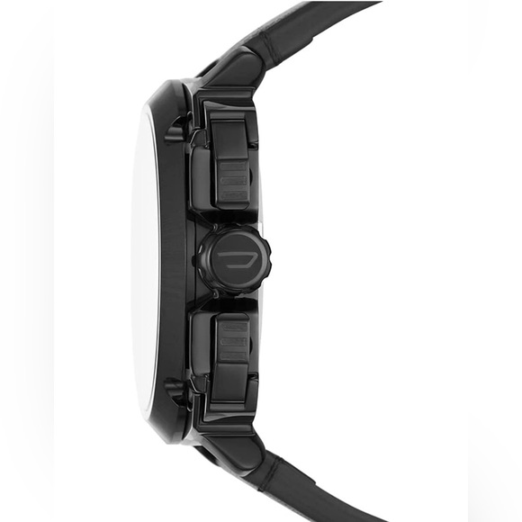 DIESEL BAMF DZ7448 BLACK LEATHER STRAP IRIDESCENT CHRONOGRAPH MEN'S WATCH - Picture 2 of 7